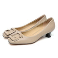 Latest Dress New Design Lady Summer Trend Genuine Leather Women's Casual Shoes Medium Heel Square Toe Ballet Flats Retro Loafers