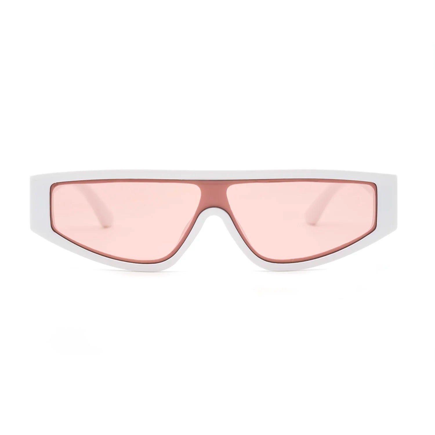 VIFF HP20018 Flat Top White Frame Fashion Shades Sunglasses for Women Accessories