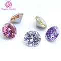 Best Artificial Loose Gemstones Multicolor Round Shape 0.9mm to 3mm Coating Cz Stones Plating Silver Bottom Cubic Zirconia