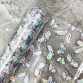 butterfly Pattern Transparent Vinyl Jelly PVC Holographic Fabric Leather With Sliver Holographic Foil  for Bags Bows DIY