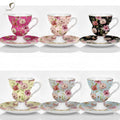 2026 New Arrived QIAN  HU  Coffee Cups Set of 12pcs Porcelain Ceramic Tea Cup and Saucer Gift Set Capacity 90ml