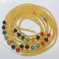 Women Summer African Cotton String Tie on African Plus Size With 7 Chakras Stone Crystal Waist Beads Belly Chain Body Jewelry MegaBDM