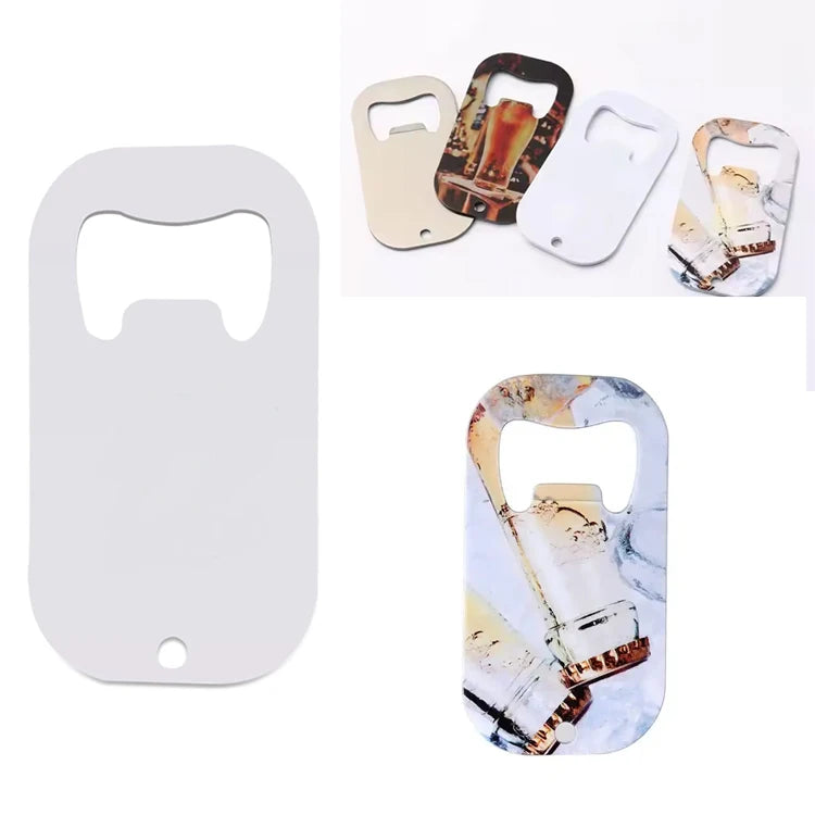Wholesale Metal Dog Tag Shape Beer Bar Sublimation Blank Stainless Steel Flat Tag Bottle Opener