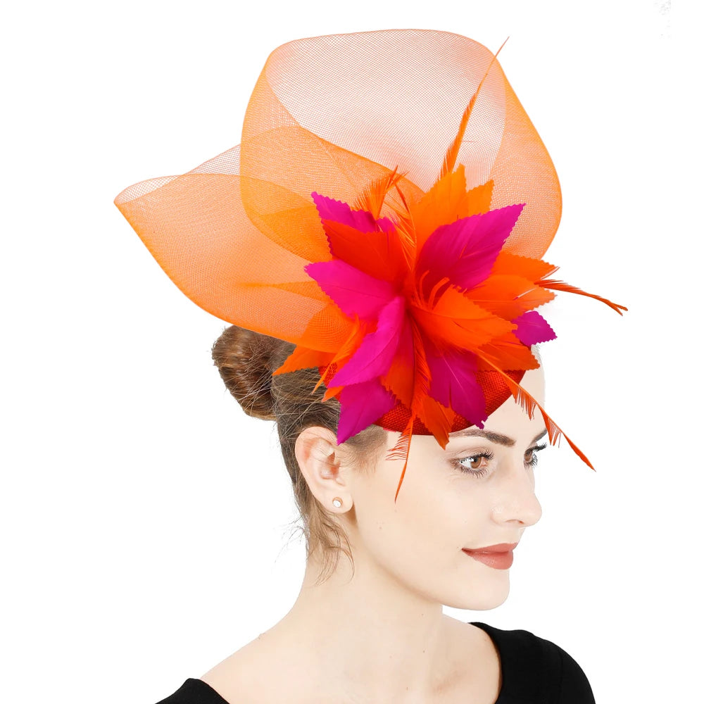 Vintage Women Bridal Wedding Mesh Fascinator Hats New Design Ladies Kentuchy Derby  Church Ascot Royal Sinamay Hat for Ladies