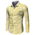 New Arrival Men's Dress Shirts Flower Button Down Long Sleeve Casual Breathable Spring Shirt for Men