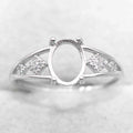 Sterling Silver 7*9mm Semi Mount Ring Empty Frame Blank Support Claw Setting S925 Base Holder Without Center Stone for DIY Inlay