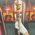 HT 2026 New Religion Handhold Candle Holder Church Decor Single Candlestick Orthodox Church Supplies