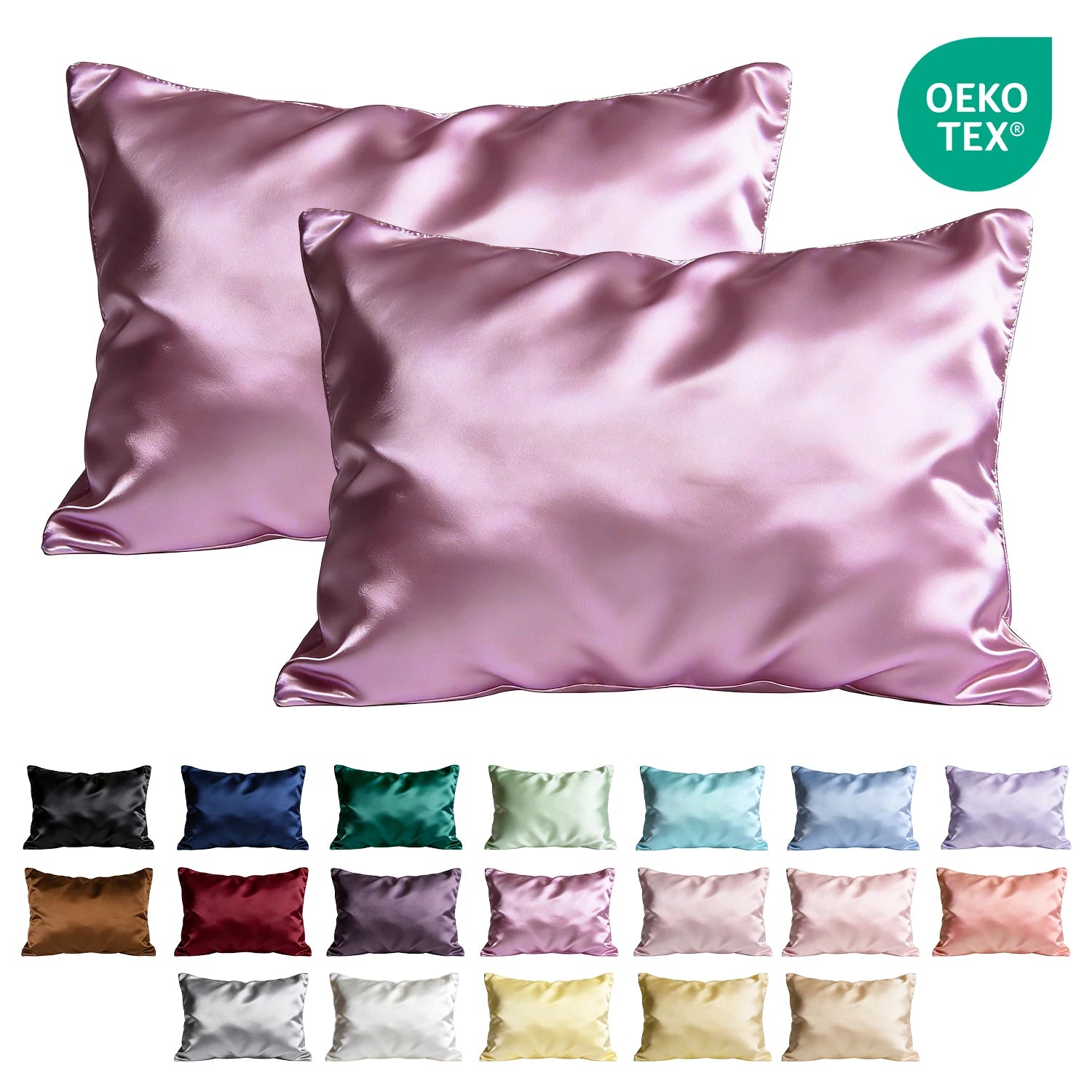 QINGYAN Satin Pillow Case Custom Logo Pillow Case Standard Size Envelope Pillow Case Hair Skin Care With Zipper