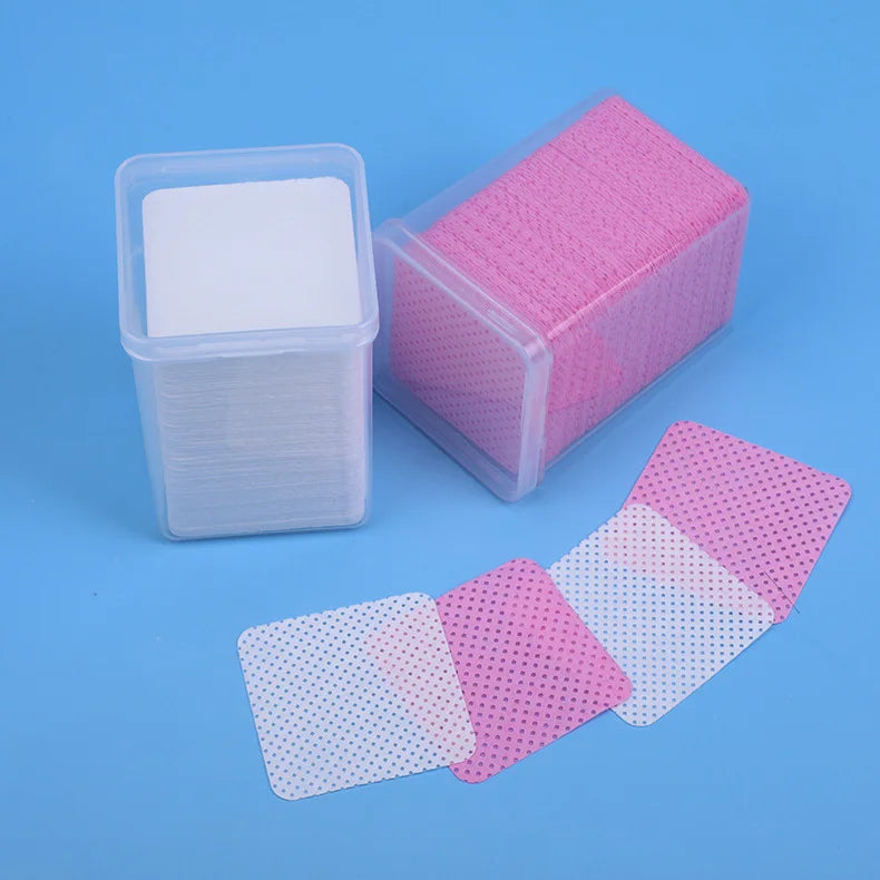 Private Label Eyelash Extension Glue Cleaning Wiping Pad Wholesale Adhesive Cotton Remover Glue Pad Lash Adhesive Glue Wipe
