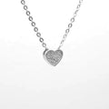 Heart Necklace Silver Plated Micropaved Cubic Zircon 925 Sterling Silver Heart Necklace Valentine's Day Jewelry