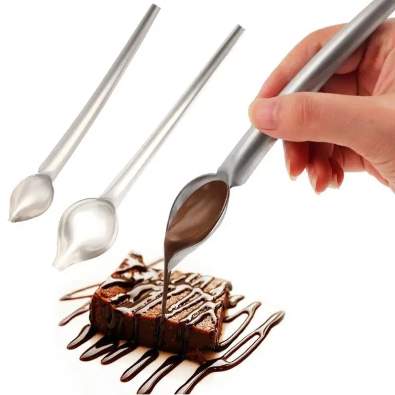 Culinary Drawing Decorating Spoons Set 2 Pcs Multi-use Stainless Steel Chef Culinary Drawing Spoons