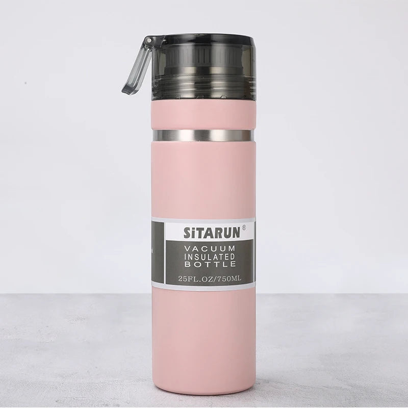 470ml/710ml Wholesale Custom Leakproof Double Wall Stainless Steel Vacuum Flask Cup Reusable Sport Hot/Cold Water Bottle 12-24