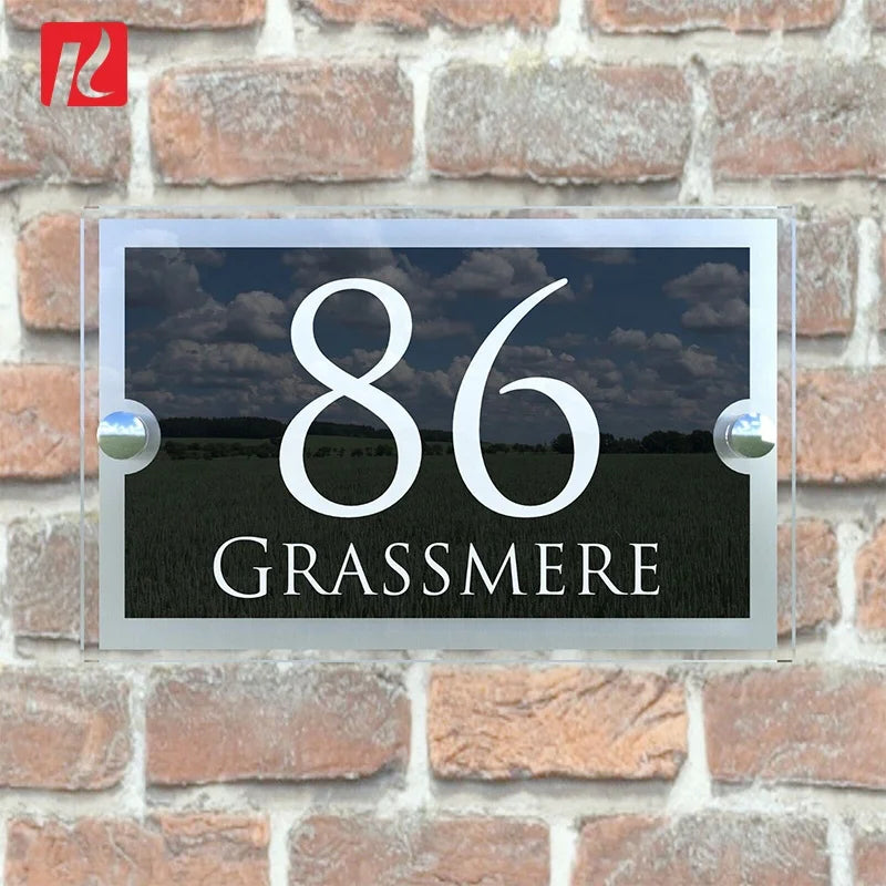 Kexian New Arrival Low MOQ Acrylic Metal Letters Signs House Number Plates for Hotel Home Door Numbers