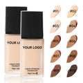 Private Label Custom Logo Oil Control Long Lasting Liquid Foundation Skin Whitening Foundation for Dark Skins