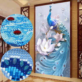 DIY Diamond Painting Kit Peacock Full Round Drill 5D Embroidery Rhinestones Home Decor Gift Box Customize Size