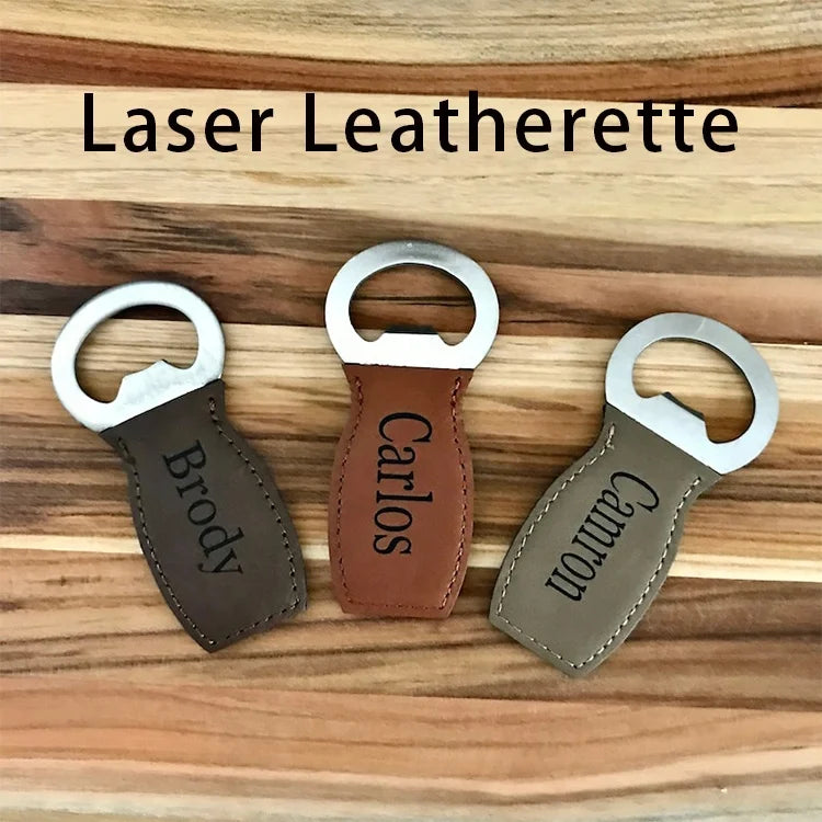 150+ Colors Laser Engraved Leatherette Opener Custom Stainless Steel Beer Bottle Opener for Bar