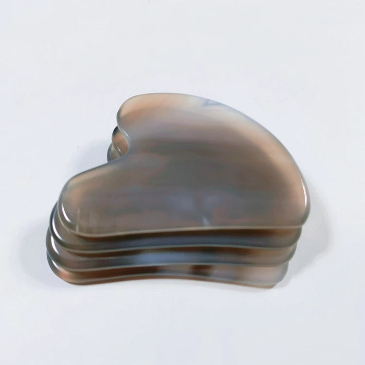 2026 Natural Grey Agate Natural Jade Beauty Iridescent Gua Sha Board Massage Stones