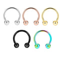 16G Surgical Steel Horseshoe Nose Septum Rings Piercing Jewelry Balls & Spikes Cartilage Helix Tragus Earring Hoop Eyebrow Lip P