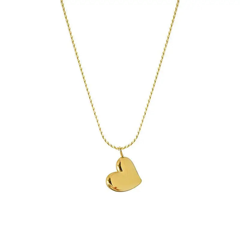Exquisite Stainless Steel Heart Necklace Mini Love Hearts Pendant Tiny Chains Gold Silver Color Cute Style for Gifts Parties