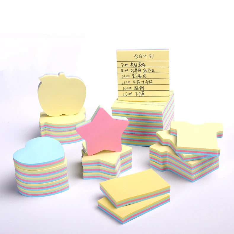 GF Multi-Shaped Sticky Notes Bright Colorful Self-Adhesive Customizable GF/OEM Brand School Students Stationery Memo Pad