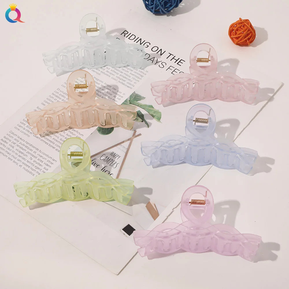 Wholesale Acetate Large Hair Claw Clips for Women Fancy Big Brown Claw Hair Clutches Wholesale Plastic Marble Hair Clamp Grip