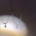 QS629 Fashion TearDrop Diamond Zircon Necklace 925 Sterling Silver Necklace Women