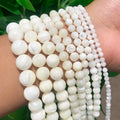 Wholesale Fashionable 4/6/8/10/12MM round White Shell Stone Loose Beads for Jewelry Making & DIY Necklace