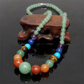 Natural Green Aventurine Stone Necklace 7 Chakra Choker Necklace for Women Vintage Gemstone Healing Yoga Meditation Jewelry
