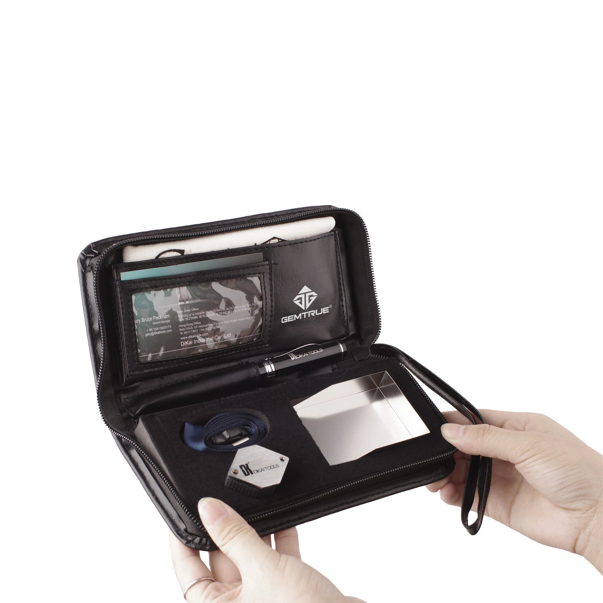 GemTrue Portable Gems Testing Tool 7Pcs/Set With Neck Tie PU Leather Pouch Promotional Diamond Tool Kit DK904