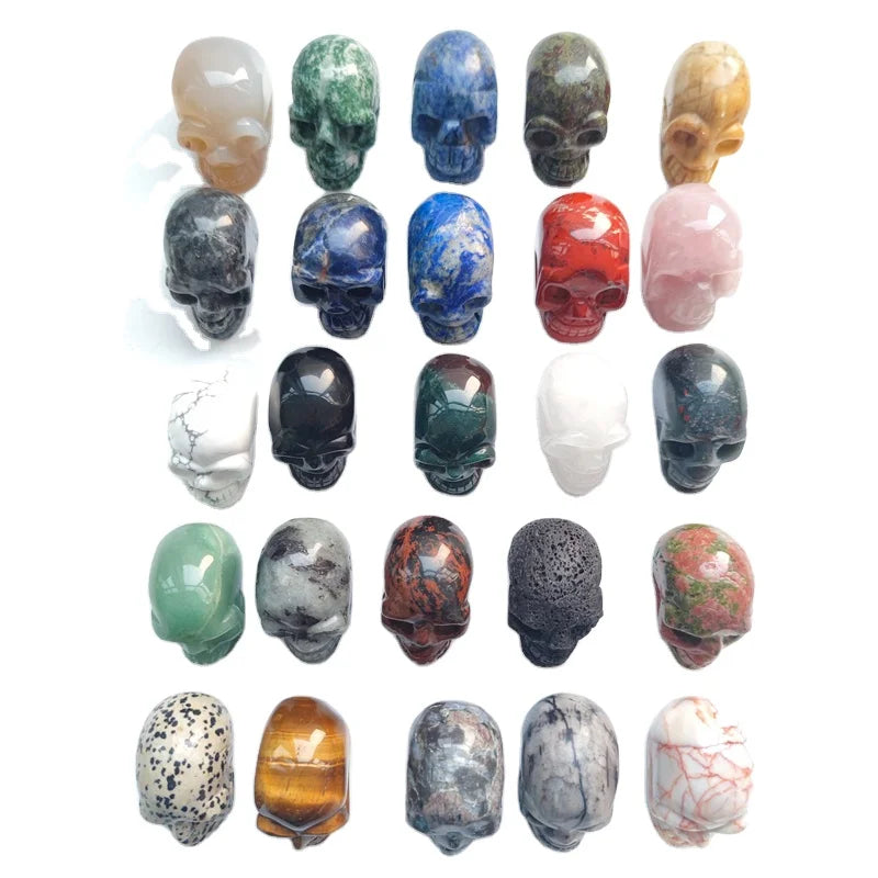 2 Inch Wholesale Price Natural Crystal Skulls Various Materials Small Skulls for Decoration