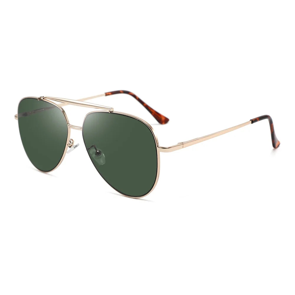 2024 3728 New Large Frame Metal Men's Uv400 Classic Retro Double Beam Driving Sunglasses