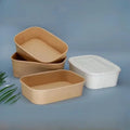 Wholesale Rectangular Square Kraft Paper Bowl Disposable Paper Noodle Bowl Microwave Heating Leak Proof Soup Paper Bow