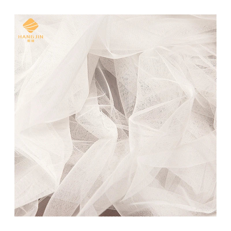 100% Polyester Wholesale Tulle Fabric Illusion Mesh Net for Bridal Veils Women Dress Neckline Sleeves