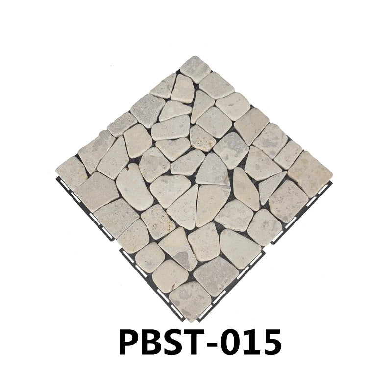Outdoor Natural Real Stone Deck Tile Interlocking Stone Tile Griotte Marble Diy Tile for Patio Balcony Garden Courtyard Pool
