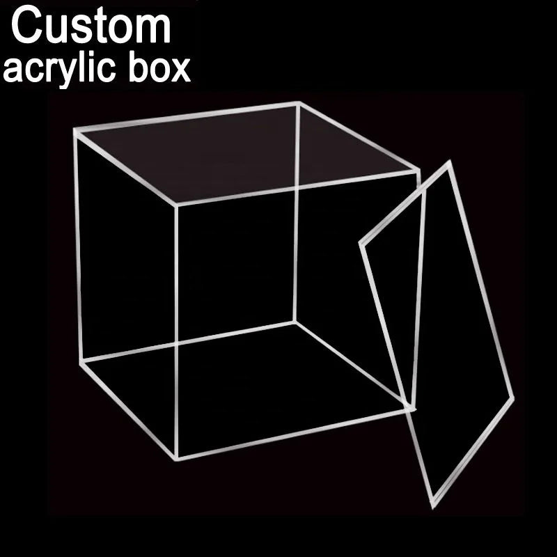 Acrylic Box Custom clear Plexiglass Acrylic Display 5side Box with Lid/sliding Lid Poke Poking Mon Card Booster Display Box