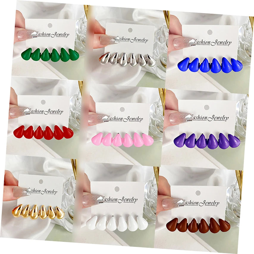 3Pcs/Set Fashion Colorful Acrylic Earring Set for Women Jewelry