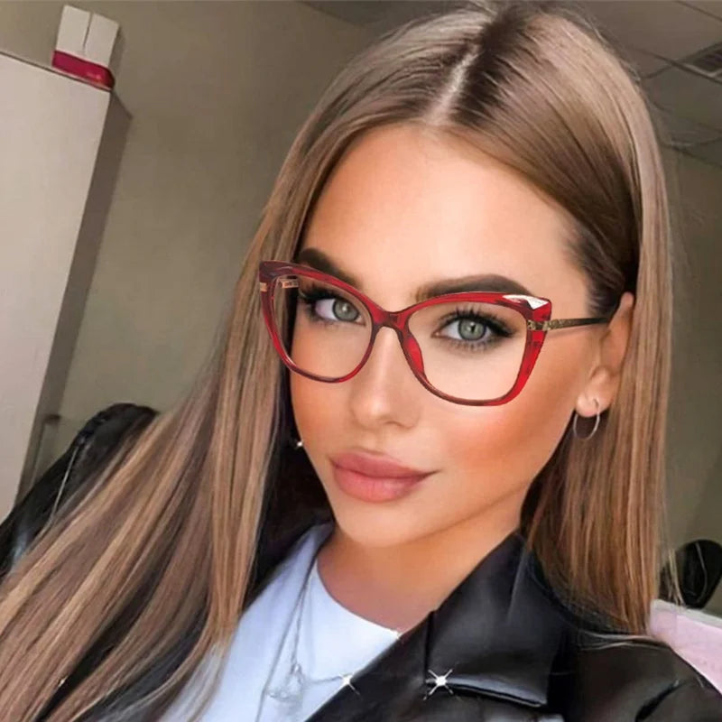 2024 Luxury New Arrival Crystal Transparent Lens Retro Leopard Tr90 Frame Glasses Blue Light Blocking Eyeglasses for Men Women