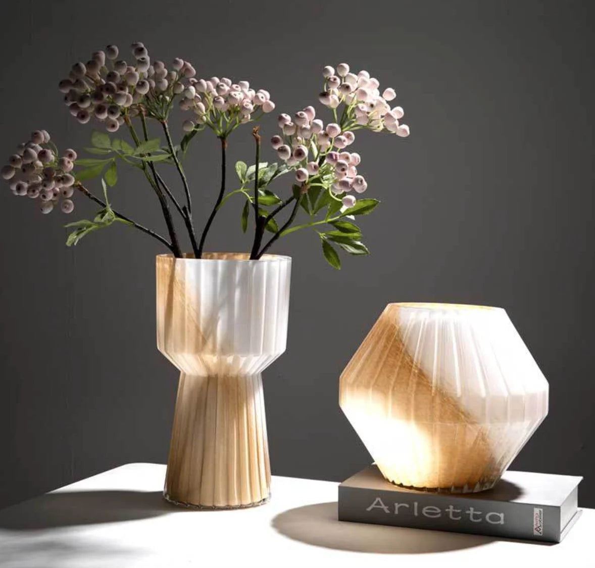 Soft Decoration Creative Colorful Irregular Wrong Color Coastal Cylinder Hydroponic Glass Vase Ornaments Milk Jade Ins Home