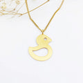Small Duck 18K Gold Plated Stainless Steel Pendant Accessory Femm Bijoux Cute Necklace Anime Necklace Adjustable