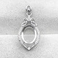 Sterling Silver 10*13mm Semi Mount Pendant Empty Frame Blank Support Setting S925 Base Holder Without Center Stone for DIY Inlay