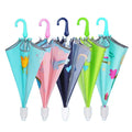 2022 Kids' School Umbrella with Transparent Window Long Handle Manual Control Automatic & Waterproof Sleeve Cartoon Design