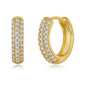 SP Luxury Chunky Geometric Minimalistic Custom 18K Gold Plated Earring Diamond Double Chunky Hoop Earring