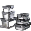 Modern Insulated 304 Stainless Steel Eco-Friendly Rectangular Food Storage Container Folding 1100ml Easy Clean for Preservation