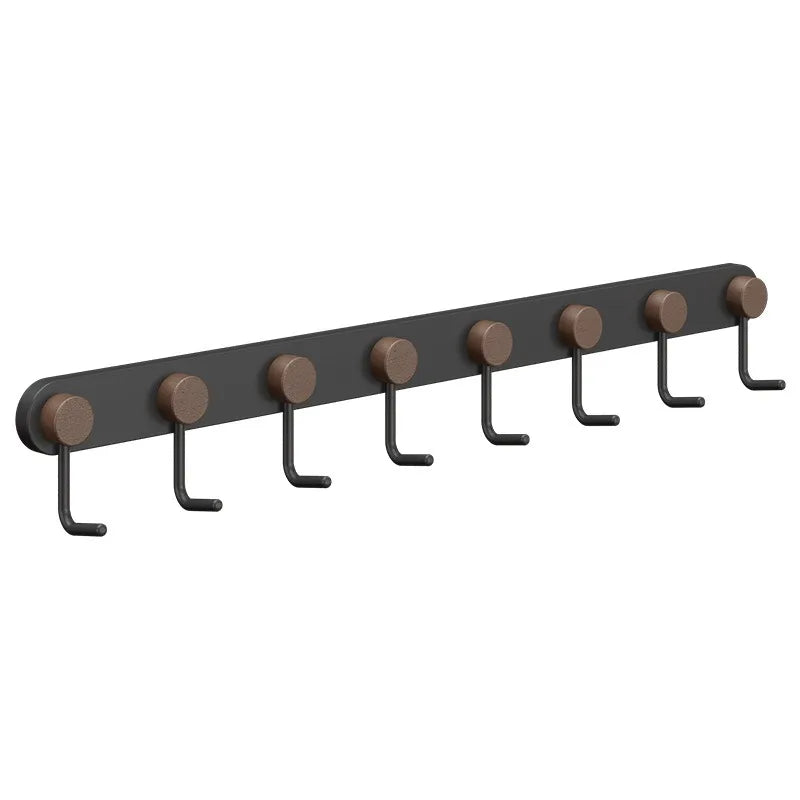 Multi-Functional Single Row Iron Wrought High Precision Wall Coat Rack Perforation-Free Kitchen/Bathroom Hook Arrangement