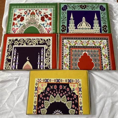 ODM/OEM Customized 3D Printed Polyester Tapis De Priere Islam New Design Foldable Muslim Prayer Rug with Backrest