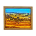Wall Art Decor Van Gogh Painting Harvest 3D Paper Carving Shadow Box Framed Led Night Light Gift for Home Decor