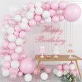 Hot Pastel Light Pink White Metallic Rose Gold Confetti Balloons Garland Arch Kit Birthday Party Balloons Set for Bridal Wedding