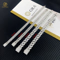 Custom 8mm 10mm 12mm Hip Hop Iced Out Jewelry Pass Diamond Tester 925 Sterling Silver VVS1 Moissanite Cuban Link Bracelet