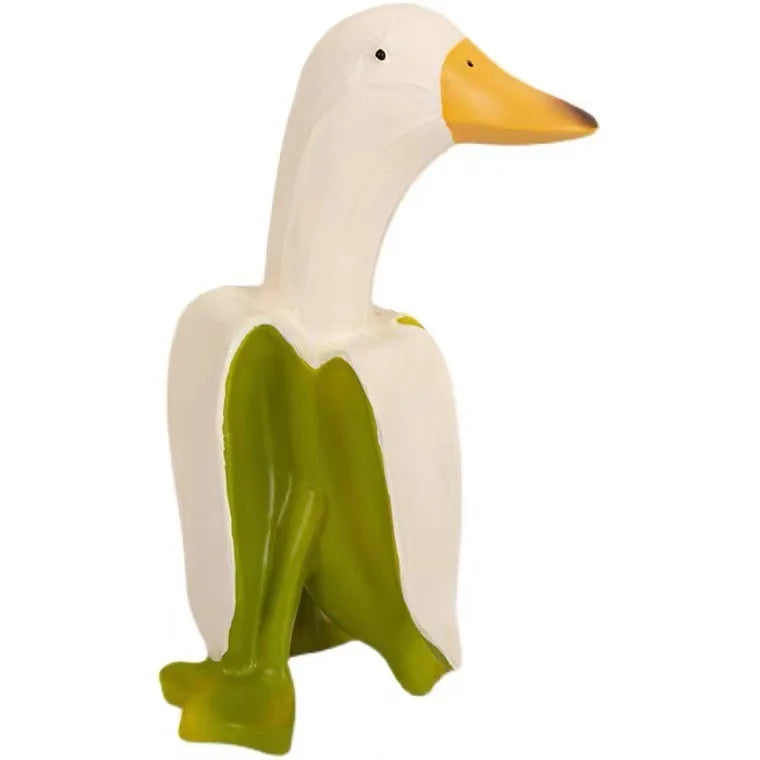 Whimsical Banana Duck Yard Art Funny Duck Statues Creative Banana Duck Art Statue Garden Yard Decor