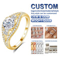 Sterling 925 Silver GRA 6mm 0.8ct Moissanite Rings Women Engagement Rings Jewelry Women 18k Gold